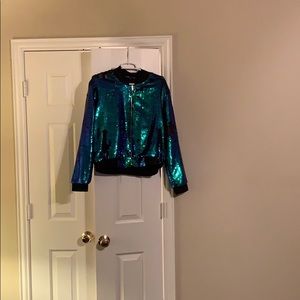 Lularoe Stevie Sequins Bomber Jacket